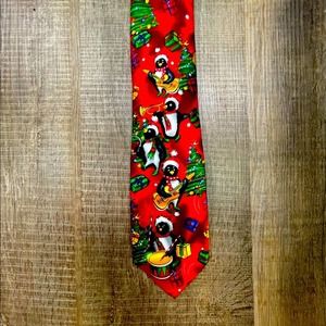 J. Garcia Christmas Tie Penguins NWT